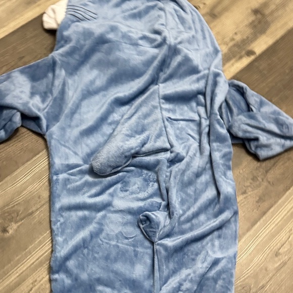 Halloween Collection Blue & White Shark Costume Hooded Onesie Costume M - Picture 5 of 6